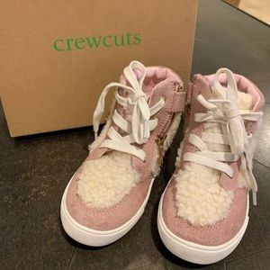 Crewcuts furry pink high tops size 10t
